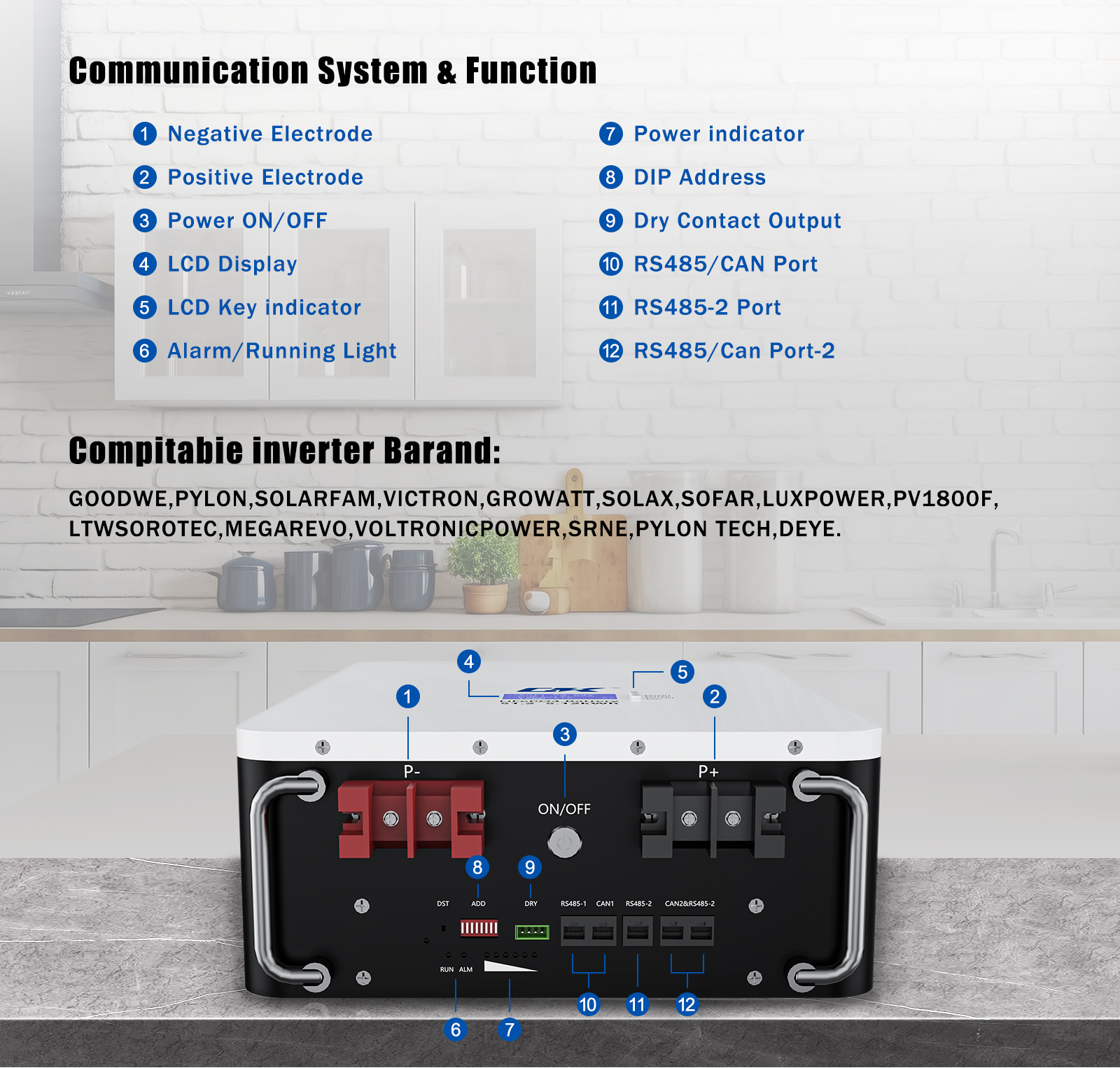 5.12KWh wall mounted energy storage battery